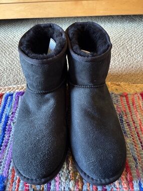 Kirkland Black Suede Short Faux-Fur Lined Ankle Boots